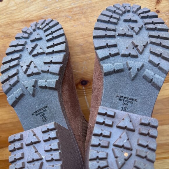 Brown Faux Suede Heeled Booties - Picture 7 of 8